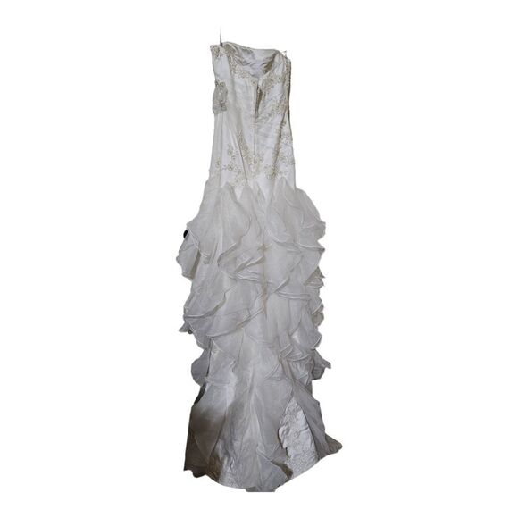 EDEN BRIDALS Strapless Crepe Wedding Dress Ballgown - Size 8 - Picture 2 of 10